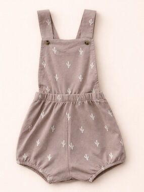 Jax & Lennon ‘Saguaro Cactus’ Kids Shortalls - Taupe/Grey toned Print Overalls